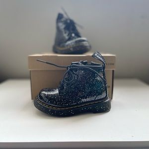 Toddler Glitter Black Dr. Martens Boots